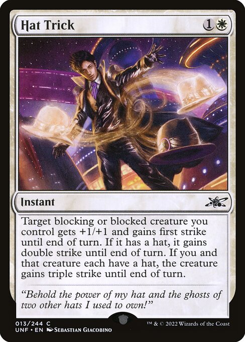 Unfinity - 13 - Hat Trick - Common - W - Foil