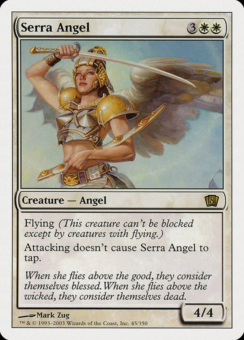 Eighth Edition - 45 - Serra Angel - Rare - W - Non-foil