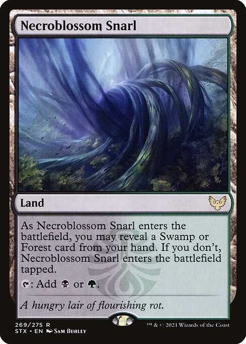 Strixhaven: School of Mages - 269 - Necroblossom Snarl - Rare - C - Foil