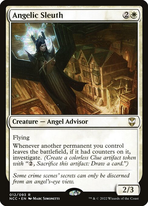 New Capenna Commander - 12 - Angelic Sleuth - Rare - W - Non-foil