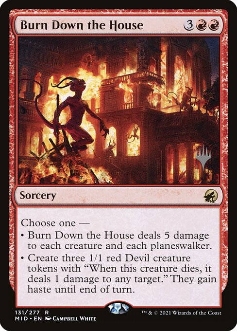 Innistrad: Midnight Hunt Promos - 131p - Burn Down the House - Rare - R - Foil - Promo