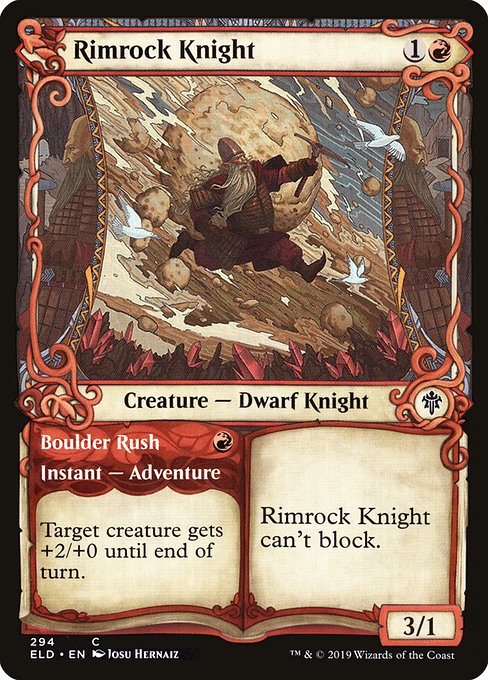 Throne of Eldraine - 294 - Rimrock Knight // Boulder Rush - Common - R - Non-foil