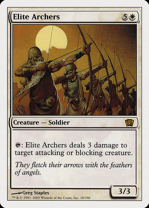 Eighth Edition - 18 - Elite Archers - Rare - W - Non-foil