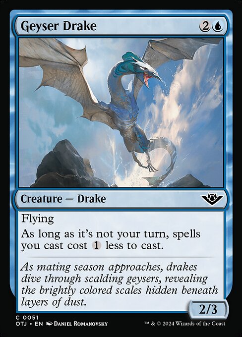 Outlaws of Thunder Junction - 51 - Geyser Drake - Common - U - Non-foil