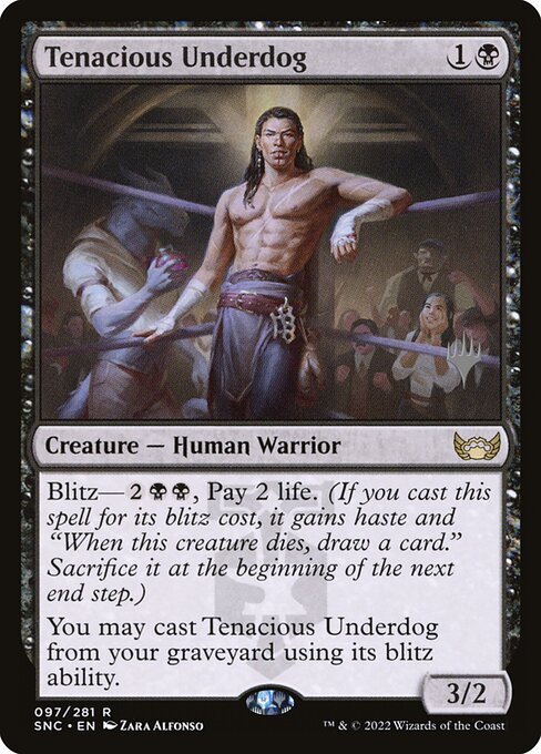 Streets of New Capenna Promos - 97p - Tenacious Underdog - Rare - B - Foil - Promo