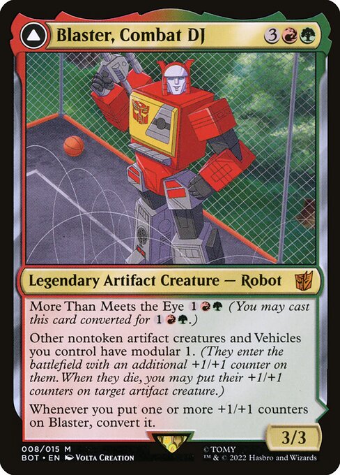 Transformers - 8 - Blaster, Combat DJ // Blaster, Morale Booster - Mythic - C - Foil