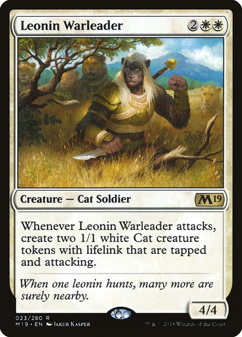 Core Set 2019 - 23 - Leonin Warleader - Rare - W - Foil