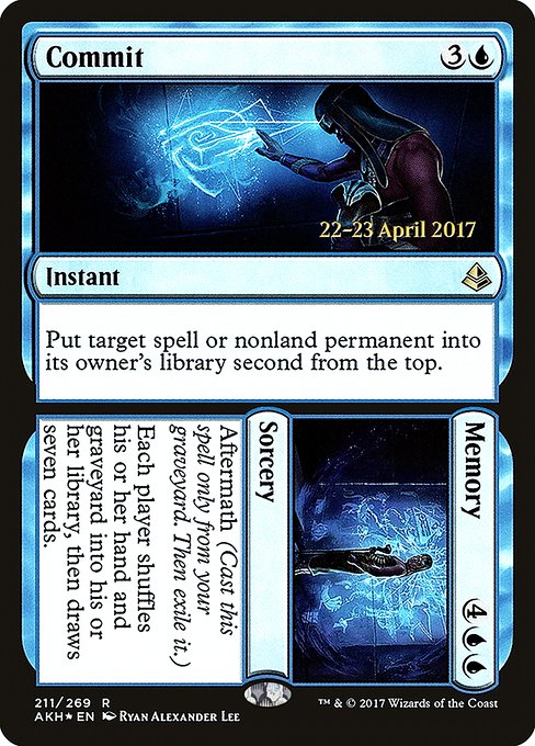 Amonkhet Promos - 211s - Commit // Memory - Rare - U - Foil - Datestamped Promo
