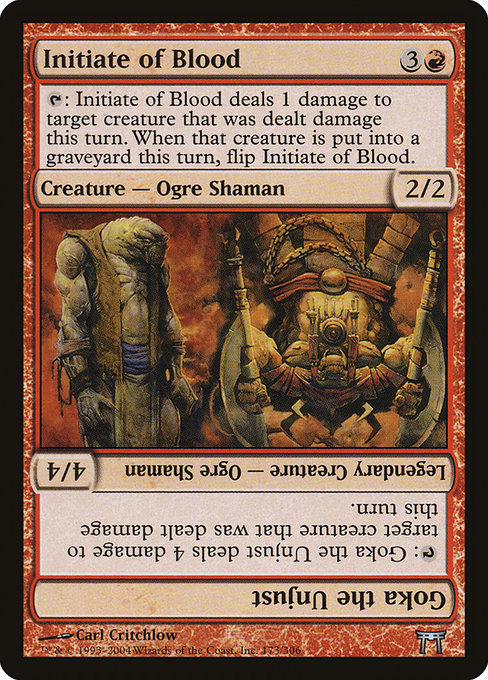 Champions of Kamigawa - 173 - Initiate of Blood // Goka the Unjust - Uncommon - R - Non-foil