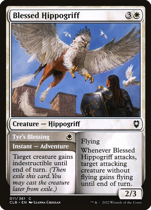 Commander Legends: Battle for Baldur's Gate - 11 - Blessed Hippogriff // Tyr's Blessing - Common - W - Non-foil