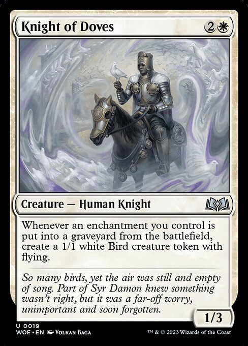 Wilds of Eldraine - 19 - Knight of Doves - Uncommon - W - Non-foil