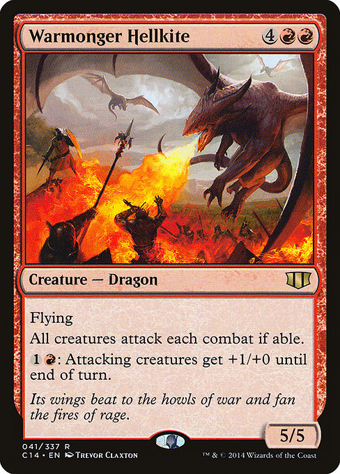 Commander 2014 - 41 - Warmonger Hellkite - Rare - R - Non-foil