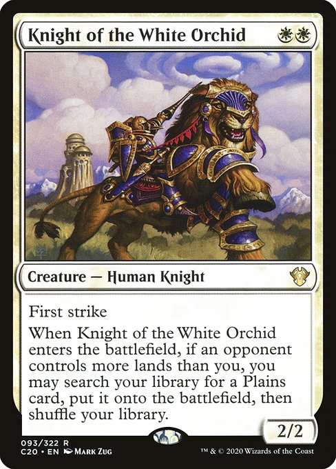 Commander 2020 - 93 - Knight of the White Orchid - Rare - W - Non-foil