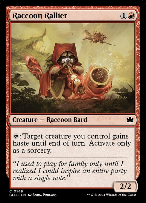 Bloomburrow - 148 - Raccoon Rallier - Common - R - Foil