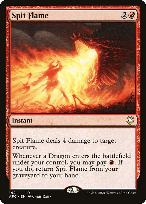 Forgotten Realms Commander - 142 - Spit Flame - Rare - R - Non-foil