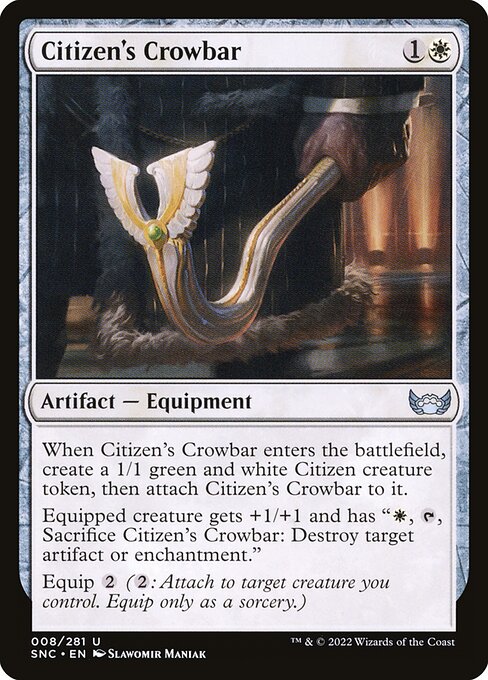 Streets of New Capenna - 8 - Citizen's Crowbar - Uncommon - W - Foil