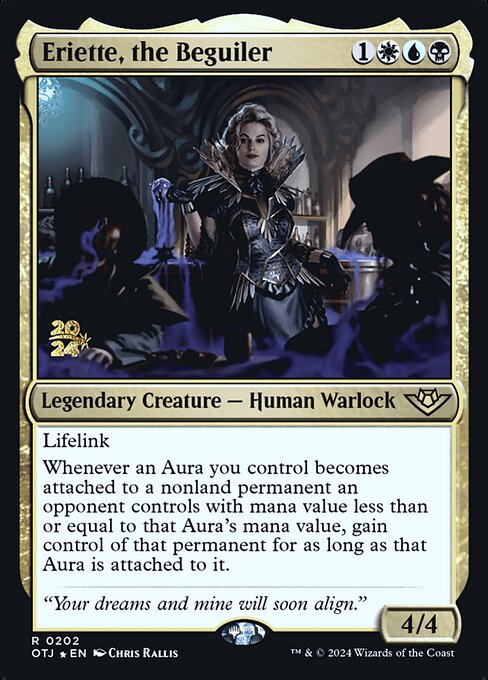 Outlaws of Thunder Junction Promos - 202s - Eriette, the Beguiler - Rare - Multi - Foil - Datestamped Promo