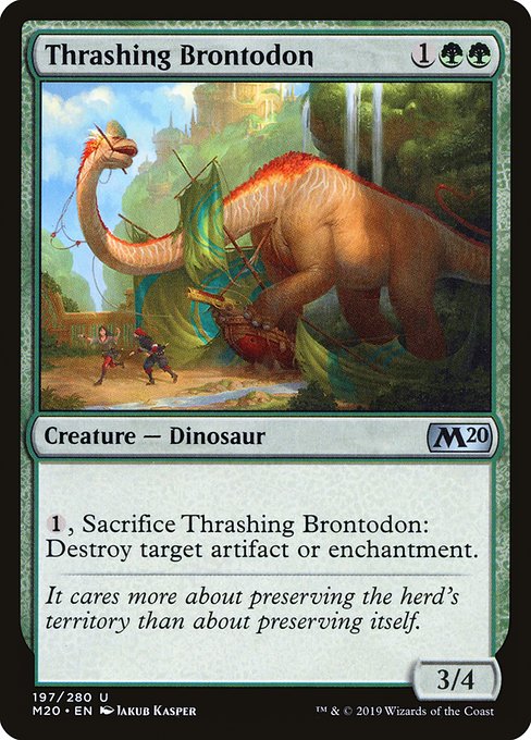 Core Set 2020 - 197 - Thrashing Brontodon - Uncommon - G - Non-foil Promo