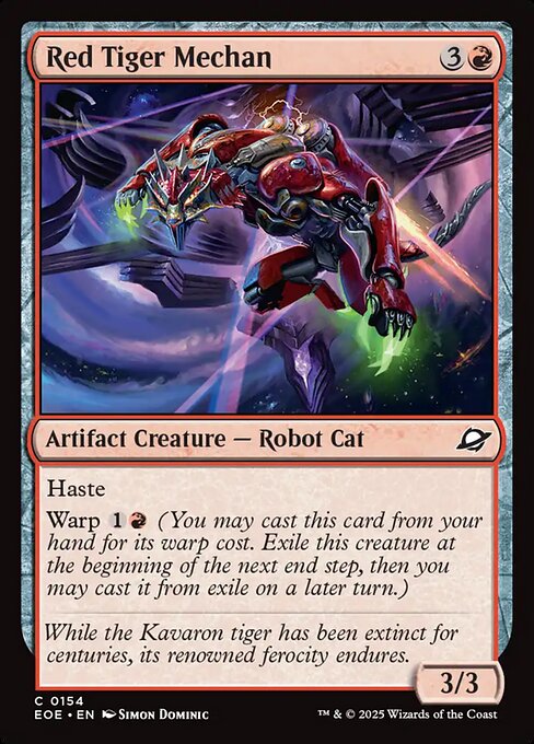 Edge of Eternities - 154 - Red Tiger Mechan - Common - R - Foil