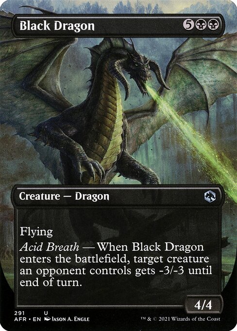 Adventures in the Forgotten Realms - 291 - Black Dragon - Uncommon - B - Non-foil