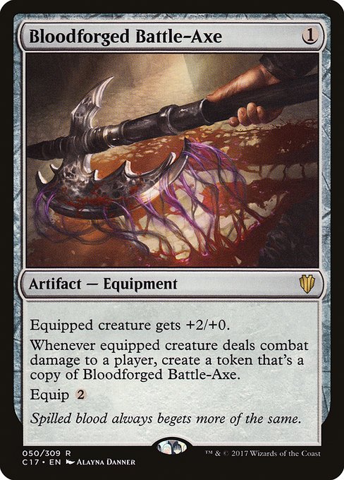 Commander 2017 - 50 - Bloodforged Battle-Axe - Rare - C - Non-foil