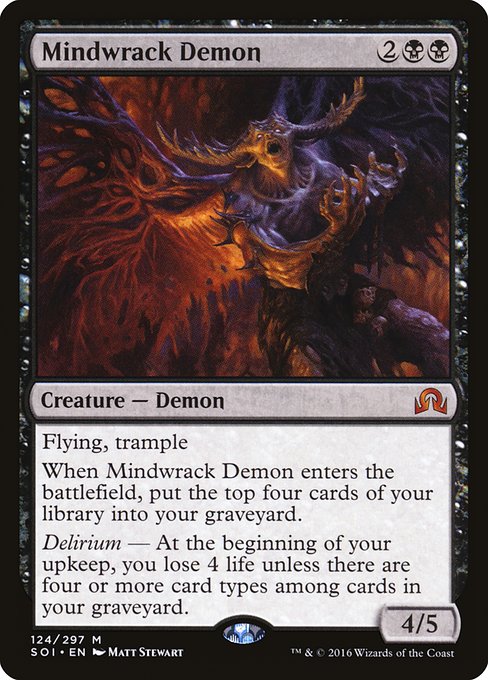 Shadows over Innistrad - 124 - Mindwrack Demon - Mythic - B - Non-foil