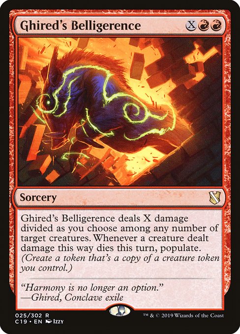 Commander 2019 - 25 - Ghired's Belligerence - Rare - R - Non-foil