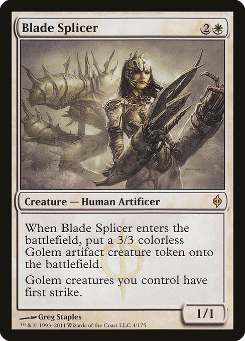 New Phyrexia - 4 - Blade Splicer - Rare - W - Non-foil