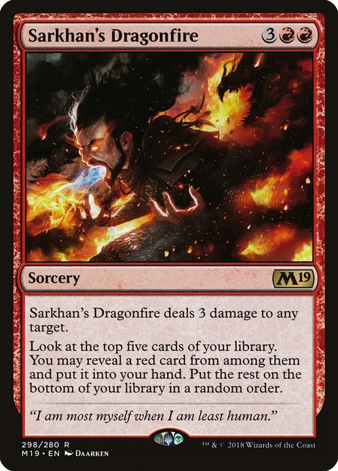 Core Set 2019 - 298 - Sarkhan's Dragonfire - Rare - R - Non-foil