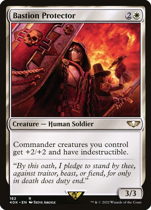 Warhammer 40,000 Commander - 182 - Bastion Protector - Rare - W - Non-foil