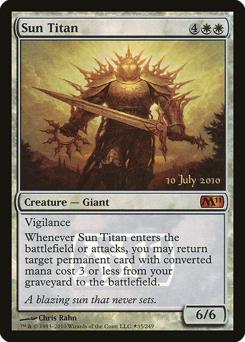Magic 2011 Promos - 35★ - Sun Titan - Mythic - W - Foil - Datestamped Promo