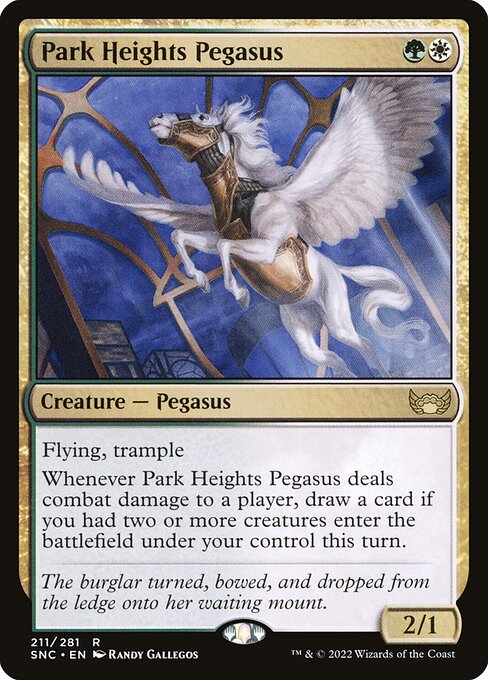 Streets of New Capenna - 211 - Park Heights Pegasus - Rare - WG - Non-foil