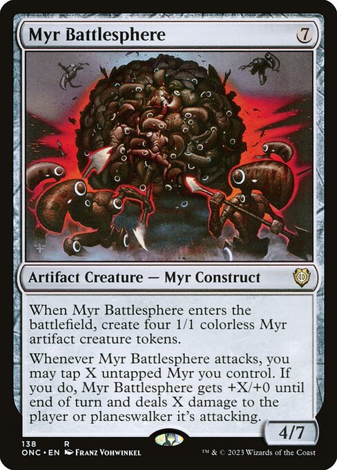Phyrexia: All Will Be One Commander - 138 - Myr Battlesphere - Rare - C - Non-foil