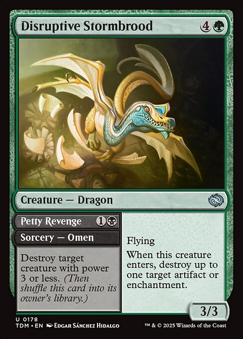 Tarkir: Dragonstorm - 178 - Disruptive Stormbrood // Petty Revenge - Uncommon - G - Non-foil