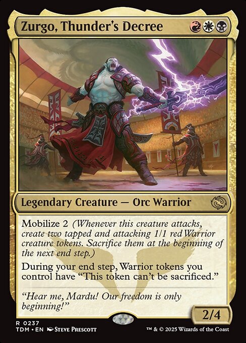 Tarkir: Dragonstorm - 237 - Zurgo, Thunder's Decree - Rare - Multi - Non-foil