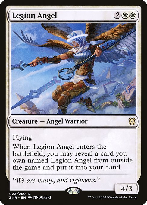 Zendikar Rising - 23 - Legion Angel - Rare - W - Non-foil