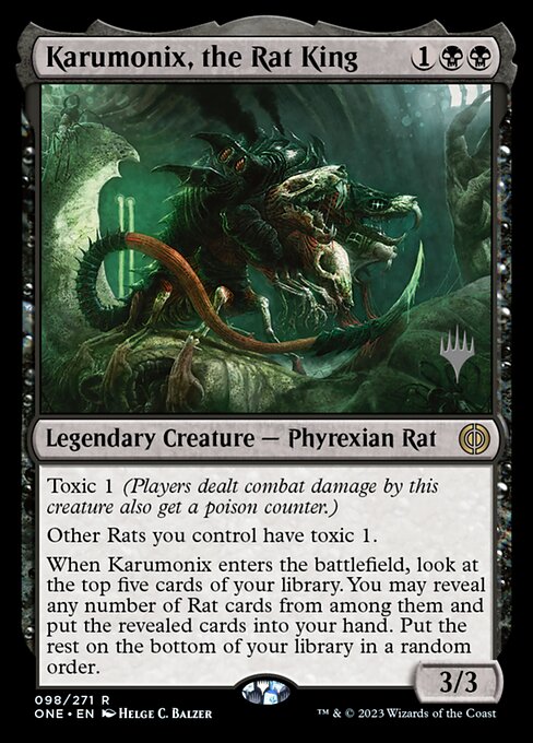 Phyrexia: All Will Be One Promos - 98p - Karumonix, the Rat King - Rare - B - Non-foil - Promo