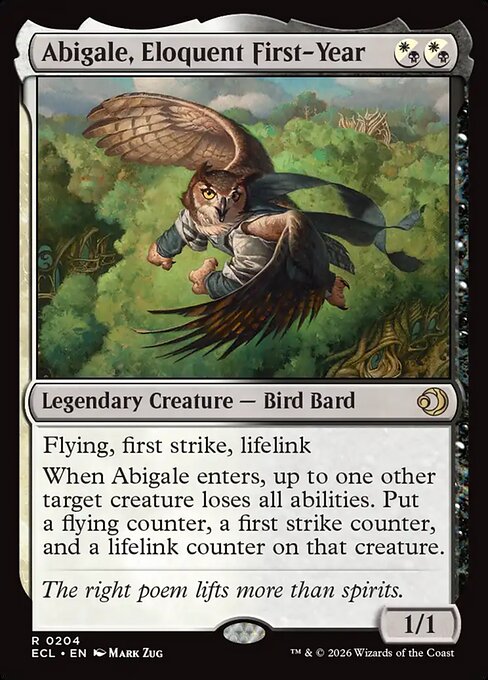 Lorwyn Eclipsed - 204 - Abigale, Eloquent First-Year - Rare - WB - Non-foil