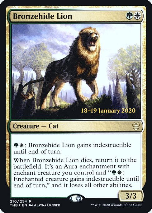 Theros Beyond Death Promos - 210s - Bronzehide Lion - Rare - WG - Foil - Datestamped Promo