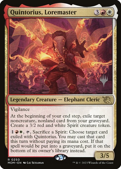 March of the Machine Promos - 250p - Quintorius, Loremaster - Rare - WR - Non-foil - Promo