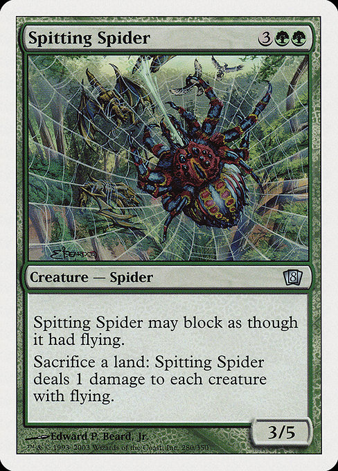 Eighth Edition - 280 - Spitting Spider - Uncommon - G - Non-foil