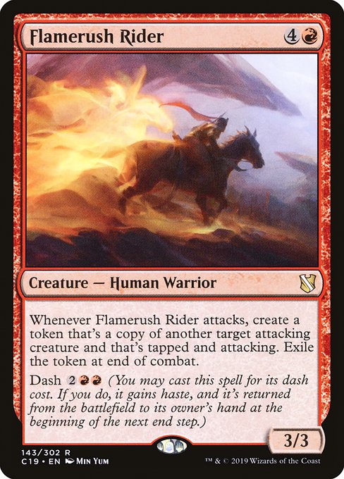 Commander 2019 - 143 - Flamerush Rider - Rare - R - Non-foil