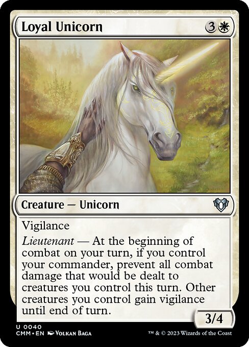Commander Masters - 40 - Loyal Unicorn - Uncommon - W - Foil