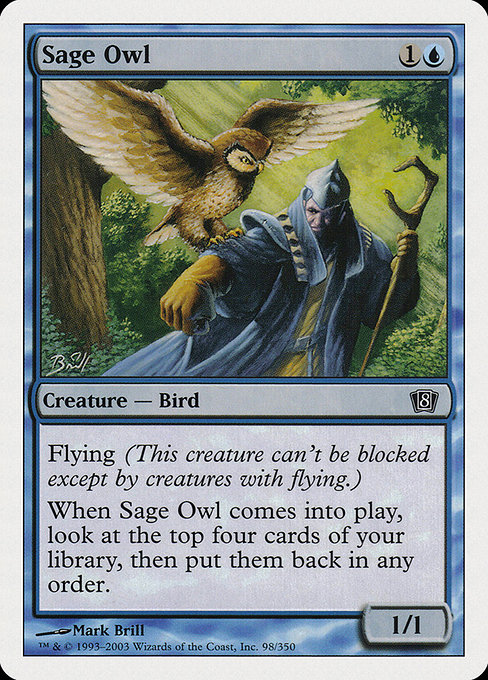 Eighth Edition - 98 - Sage Owl - Common - U - Non-foil