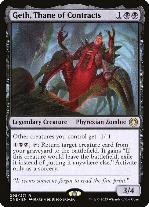 Phyrexia: All Will Be One - 95 - Geth, Thane of Contracts - Rare - B - Non-foil