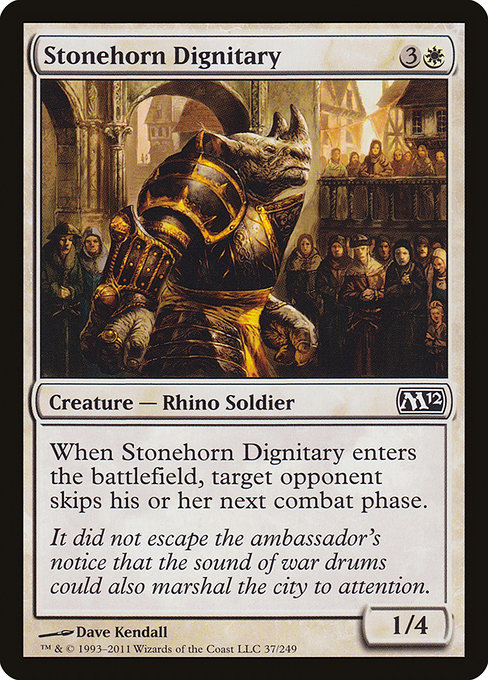 Magic 2012 - 37 - Stonehorn Dignitary - Common - W - Non-foil