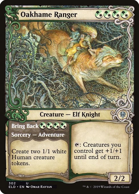 Throne of Eldraine - 302 - Oakhame Ranger // Bring Back - Uncommon - WG - Non-foil
