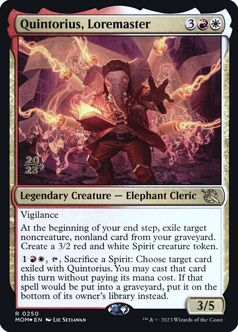 March of the Machine Promos - 250s - Quintorius, Loremaster - Rare - WR - Foil - Datestamped Promo