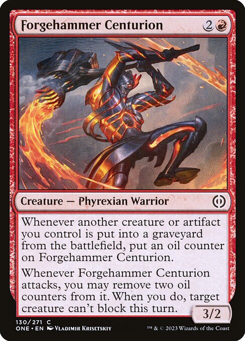 Phyrexia: All Will Be One - 130 - Forgehammer Centurion - Common - R - Foil