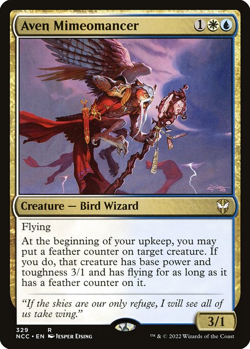 New Capenna Commander - 329 - Aven Mimeomancer - Rare - WU - Non-foil